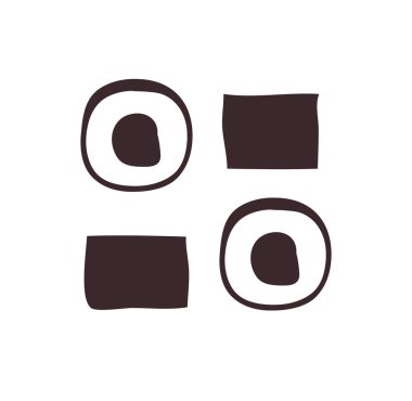 El çizilmiş illüstrasyon deniz ürünleri. Yaratıcı mürekkep sanat çalışması Asya di