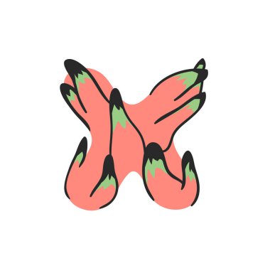 Karikatür vektör illüstrasyon sebze ve meyve Abc. El çizimi