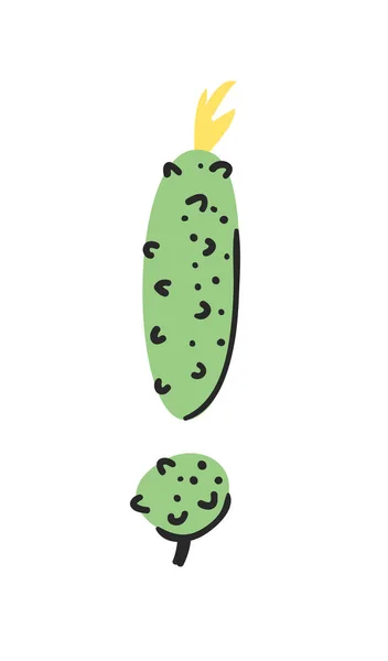 Illustration vectorielle de dessin animé légumes et fruits ABC. Tirage à la main — Image vectorielle