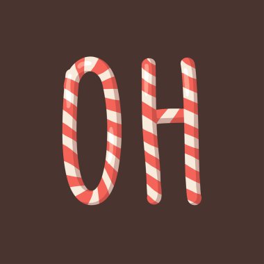 Çizgi film vektör çizimi Noel Şeker Çubuğu. El çizimi fon