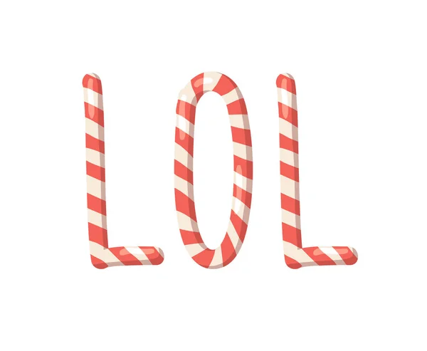 Cartoon vector illustratie Christmas Candy Cane. Handgetekende fon — Stockvector
