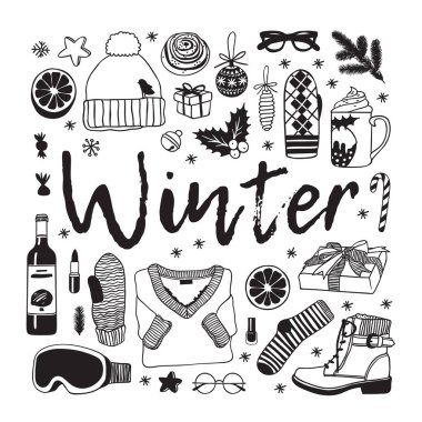 el çizimi vektör illüstrasyonuyla ayarla