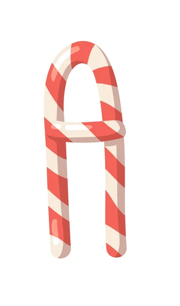 Desenhos Animados Ilustração Vetorial Christmas Candy Cane Fonte Desenhada Mão — Vetor de Stock