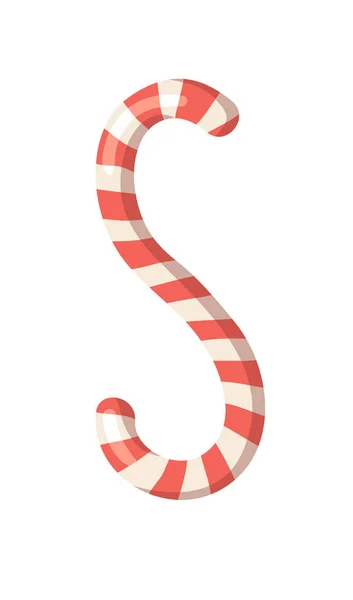 Tecknad Vektor Illustration Christmas Candy Cane Handritat Teckensnitt Faktiska Kreativa — Stock vektor