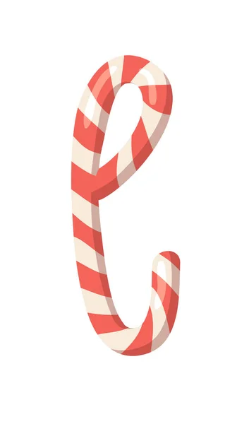 Illustration Vectorielle Bande Dessinée Christmas Candy Cane Police Dessinée Main — Image vectorielle