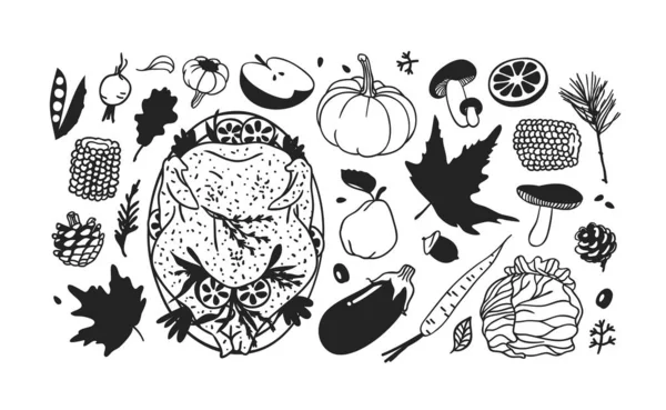 Mão Desenhado Feriados Outono Ilustração Tinta Criativa Obra Arte Vetor — Vetor de Stock