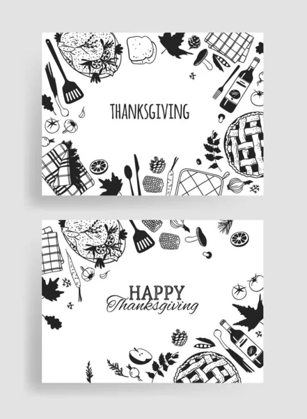 Handritad Höst Semester Illustration Kreativ Bläckkonst Faktisk Vektorritning Thanksgiving Day — Stock vektor