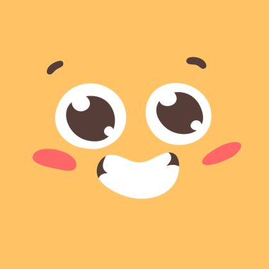 Çizgi film çizimi emojisi. Elle çizilmiş duygusal yüz. Gerçek Vektör illüstrasyon ifadesi. Yaratıcı mürekkep sanatı yüz ifadesi