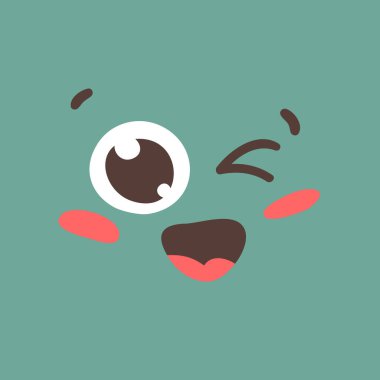 Çizgi film çizimi emojisi. Elle çizilmiş duygusal yüz. Gerçek Vektör illüstrasyon ifadesi. Yaratıcı mürekkep sanatı yüz ifadesi
