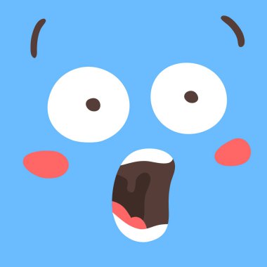 Çizgi film çizimi emojisi. Elle çizilmiş duygusal yüz. Gerçek Vektör illüstrasyon ifadesi. Yaratıcı mürekkep sanatı yüz ifadesi