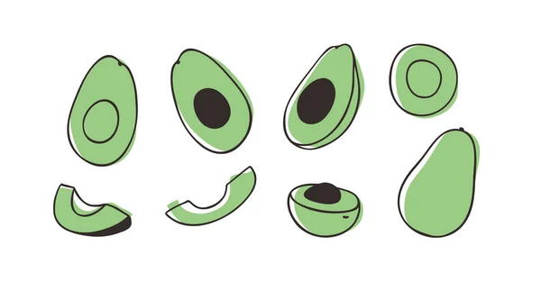 Doodle Aguacate Dibujado Mano Con Estilo Frutas Verduras Dibujo Artístico — Archivo Imágenes Vectoriales