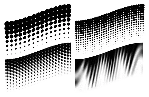 Halftone Dots Wave Backgrounds Collection Templates Using Halftone Dots Patterns — Stock Vector