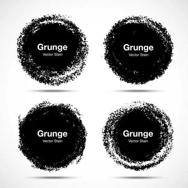 Hand drawn circle brush sketch set. Vector circular grunge doodle round circles for message note mark design element. Brush smear stain texture. Banners, Logos, Icons, Labels and Badges. Vector — Stock Vector