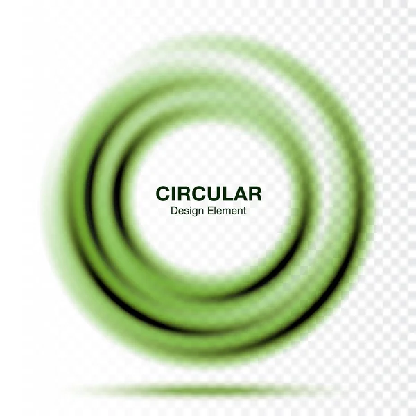 Bandiera rotonda a gradiente verde Vortex. Layout di presentazione del testo. Verde astratto — Vettoriale Stock