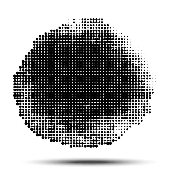 Padrão de círculo meio-tom. Mancha grunge usando a textura de pontos meio-tom. Ilustração vetorial . — Vetor de Stock
