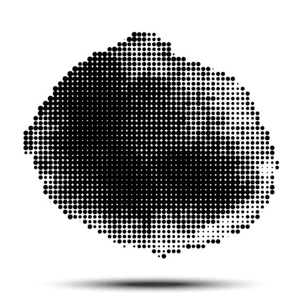 Modèle de cercle demi-teinte. Grunge spot en utilisant la texture des points demi-tons. Illustration vectorielle . — Image vectorielle