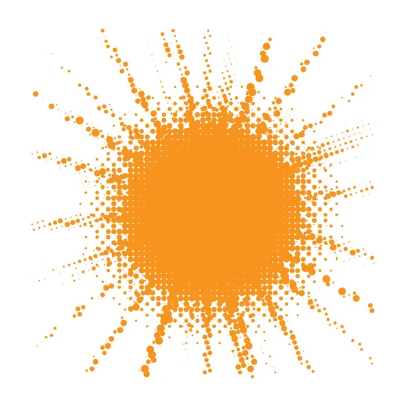 Icono del sol. Círculo naranja de medio tono con elemento de diseño de círculos de textura de gradiente. Ilustración vectorial — Vector de stock