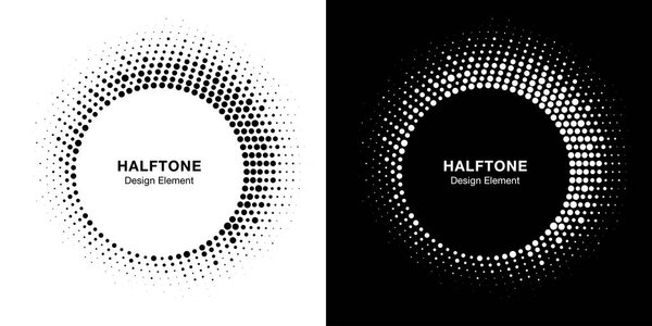 Элемент дизайна логотипа полутоновой окружности абстрактный элемент логотипа точки. Круглая коллекция иконок. Оригинальная круглая граница с использованием полутоновой круглой растровой текстуры. Векторное множество
.