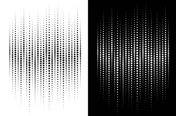 Halftone gradient white circle dots texture isolated on  background. Grunge backdrop template using halftone pattern. Sound wave. Music audio beat.  Equalizer design element. Vector illustration. — Stock Vector