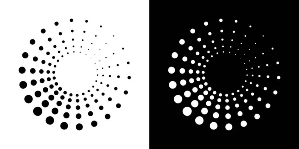 半円形の点線のフレームセット。白い背景に孤立した円の点。医療、治療、化粧品のためのロゴデザイン要素。丸みを帯びた境界線は丸みを帯びています。ベクトルbw. — ストックベクタ