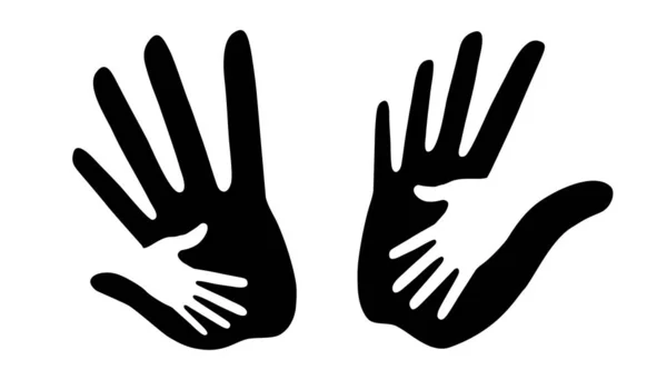 Caring mano logo set. Illustrazione vettoriale. Aiutare le insegne della mano . — Vettoriale Stock