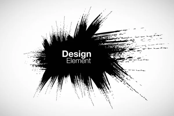 Pincel negro mancha textura fondo en perspectiva. Explosión de textura grunge. Banner de venta. Ilustración del logotipo del vector . — Vector de stock