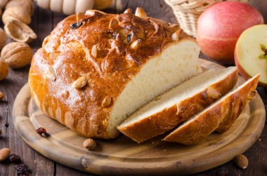 Çek kek chrismas kutlama, fındık ve ceviz, gıda Fotoğrafçılık, gıda hisse senedi, gıda reklam ile lezzetli pasta