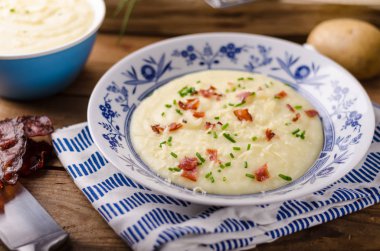 Patates püresi, taze ot ve fotoğrafçılıkta, gıda, hisse senedi gıda fotoğraf gevrek domuz pastırması