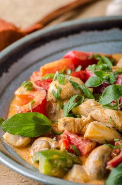 Köri tavuk sebze taze yiyecek, gıda fotoğrafçılığı