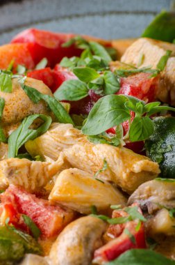 Köri tavuk sebze taze yiyecek, gıda fotoğrafçılığı