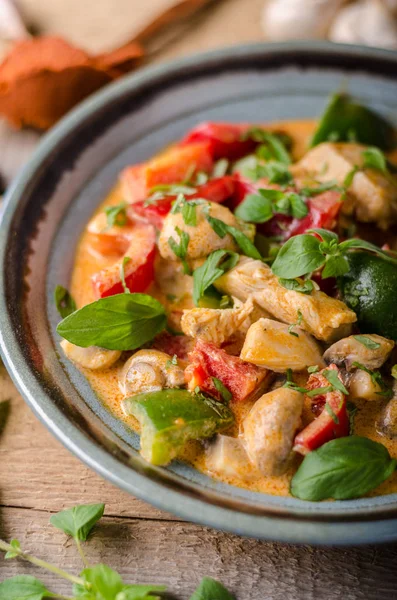 Curry Poulet Légume Nourriture Fraîche Photographie Alimentaire — Photo