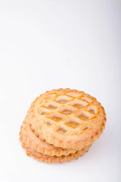 Biscuits Avec Remplissage Pommes Délicieux Fait Maison Photographie Culinaire Stock — Photo
