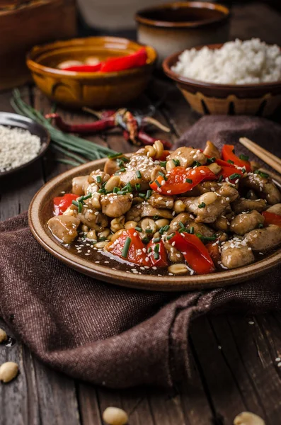 Delish Jídlo Rýže Čerstvá Paprika Chillli Food Fotografie — Stock fotografie