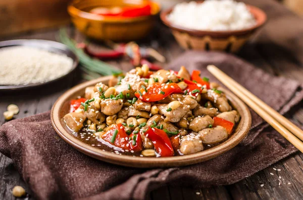 Delish Mat Ris Färsk Röd Paprika Och Chillli Matfotografi — Stockfoto