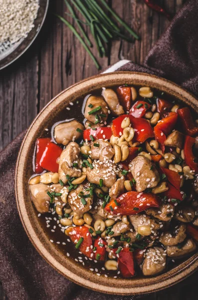 Deliciosa Comida Arroz Pimiento Rojo Fresco Chillli Fotografía Alimentos — Foto de Stock