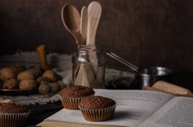 Çikolatalı kek Fotoğrafçılık, vintage gıda fotoğraf, lezzetli tatlı