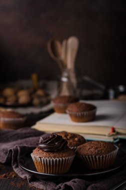 Çikolatalı kek Fotoğrafçılık, vintage gıda fotoğraf, lezzetli tatlı