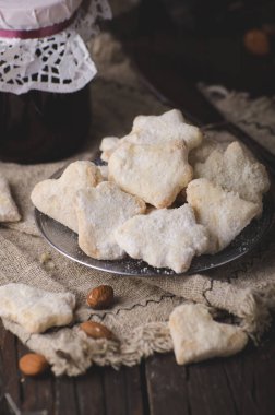 Noel zamanı, ev yapımı Noel çerezleri vintage tarzı, lezzetli kurabiyeler