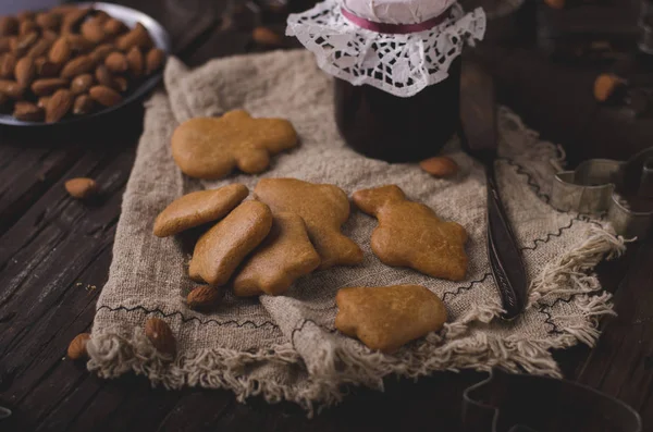 Czas Bożego Narodzenia Domowe Świąteczne Ciasteczka Stylu Vintage Pyszne Ciasteczka — Zdjęcie stockowe