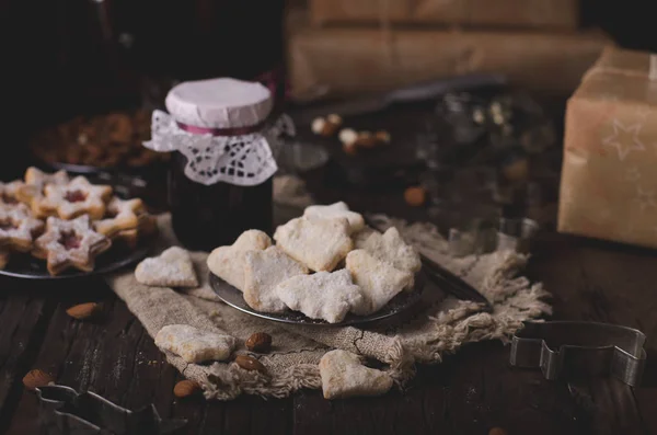 Noël Biscuits Noël Maison Style Vintage Délicieux Biscuits — Photo