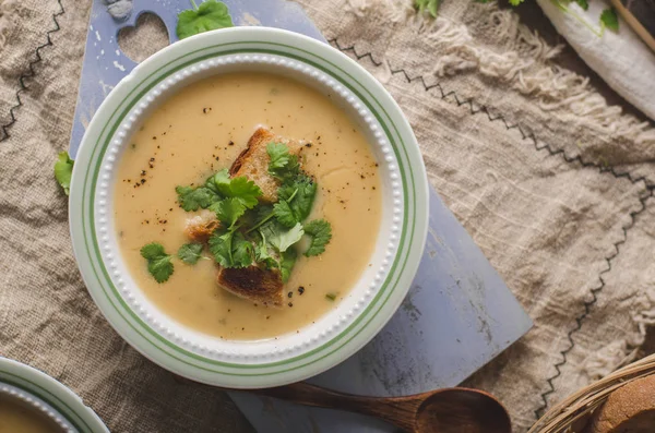 Heerlijke Zelfgemaakte Soep Food Fotografie Bio Biologische Voeding — Stockfoto