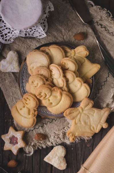 Noël Biscuits Noël Maison Style Vintage Délicieux Biscuits — Photo