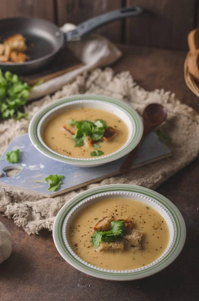 Deliciosa Sopa Casera Fotografía Alimentos Comida Bio Orgánica —  Fotos de Stock