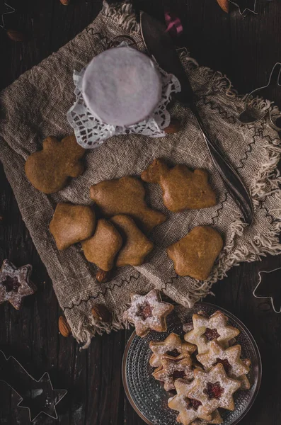 Natale Biscotti Natale Fatti Casa Stile Vintage Biscotti Deliziosi — Foto Stock