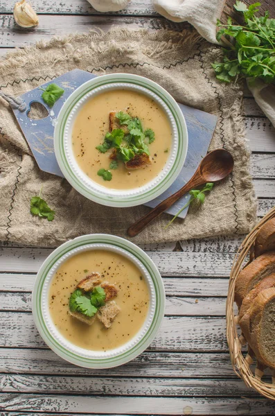 Deliciosa Sopa Casera Fotografía Alimentos Comida Bio Orgánica —  Fotos de Stock