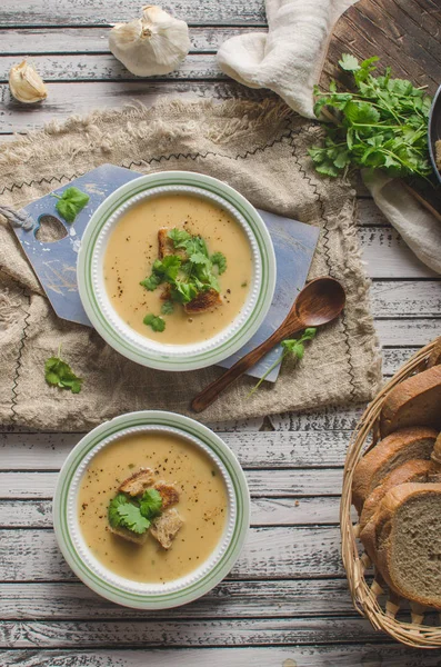 Delicious homemade soup, food photography, bio organic food — Stock Image Delicious Homemade Soup Food Photography Bio Organic Food Royalty Free Stock Photos