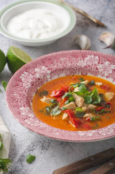 Nourriture Indienne Épicée Délicieuse Avec Jus Légumes Frais Jus Lime — Photo