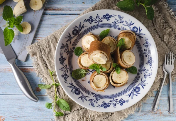 Panqueques de plátano con canela — Foto de Stock