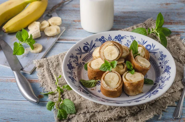 Kaneel banaan pannenkoeken — Stockfoto