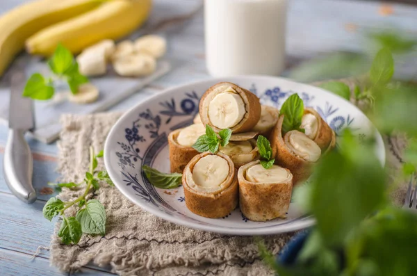 Kaneel banaan pannenkoeken — Stockfoto